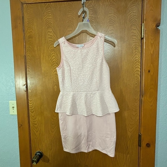 Blush Pink Body Central Sleeveless Dress with Peplum - Picture 1 of 6